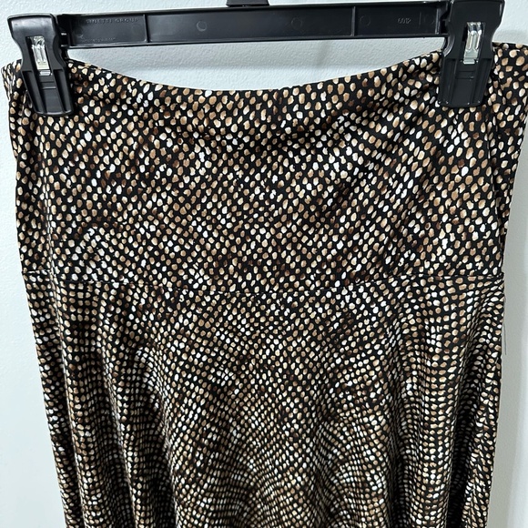 DRESSBARN Jersey Yoga Waistband Skirt Women's Sz. Medium in Brown/Black/Cream - Picture 3 of 9